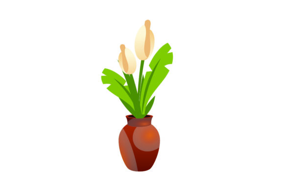 Beautiful Flowers in Pots-07 Graphics and Illustrations