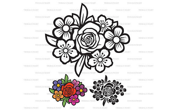 Bouquet of Flowers Graphics and Illustrations for Branding