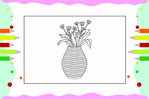 Flowers Coloring Pages for Kids 23 Graphics and Illustrations