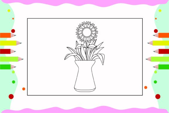 Flowers Coloring Pages for Kids 3 Graphics and Illustrations Review