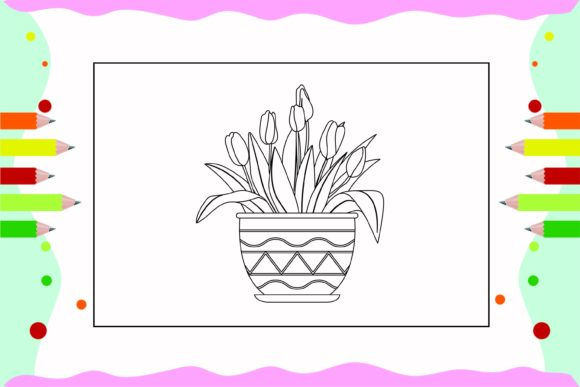 Flowers Coloring Pages for Kids 33 Graphics and Illustrations Review