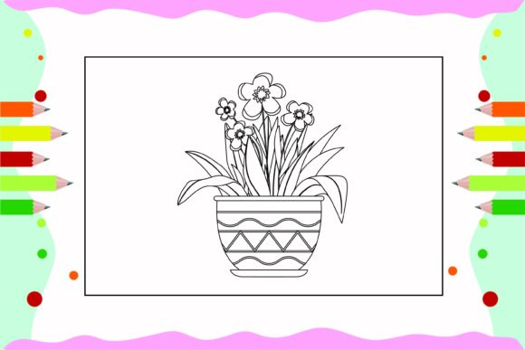 Flowers Coloring Pages for Kids 40 Graphics and Illustrations Review