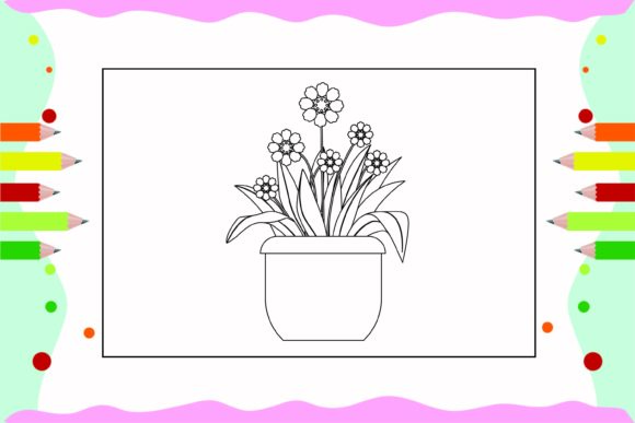 Flowers Coloring Pages for Kids 46 Graphics and Illustrations Review