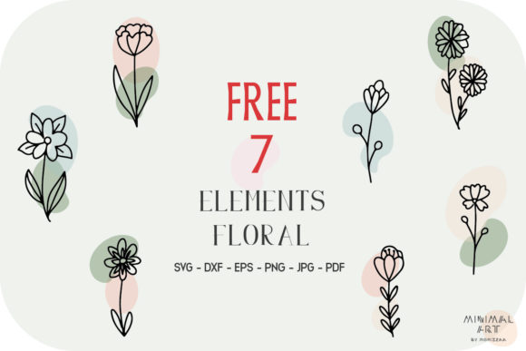 Free 7 Hand-Drawn Flowers and Leaves Svg Graphics Freebies